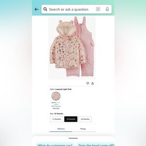 Carters two piece snow suit